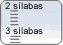 Lista de palavras em coluna por sílabas